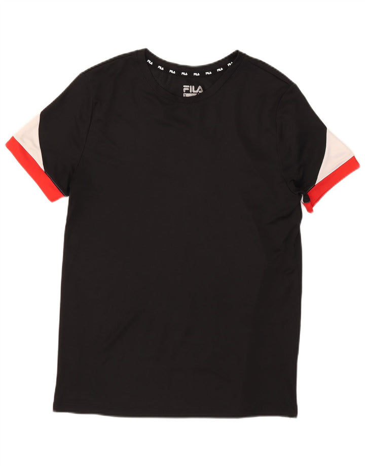 Fila Herre T-Shirt Top Lille Sort Colourblock Polyester