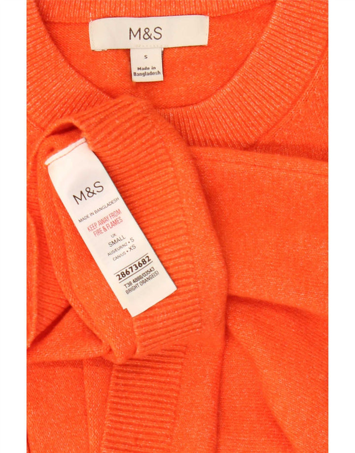 Marks & Spencer Dame Oversized T-Shirt Top UK 10 Small Orange Polyester