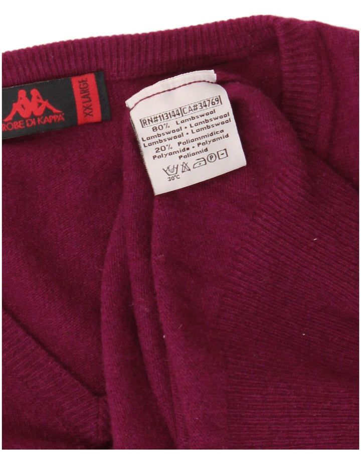 KAPPA Herre V-hals sweater 2XL Lilla lammeuld