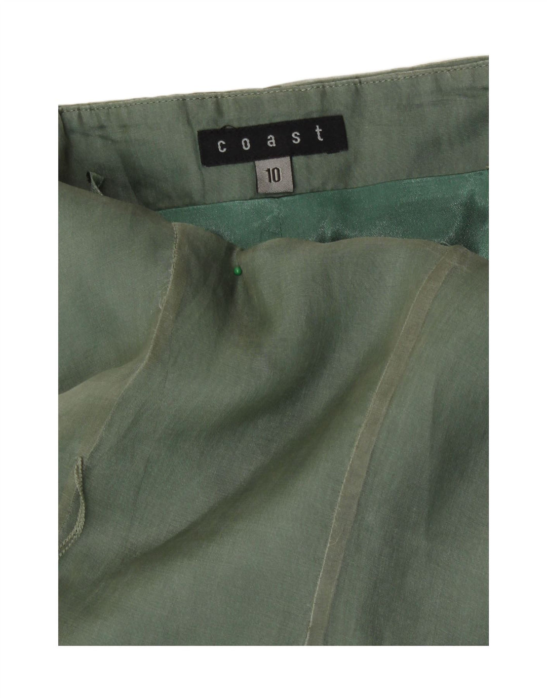 Coast Dame Stropløs Kjole UK 10 Small Green Floral Silke