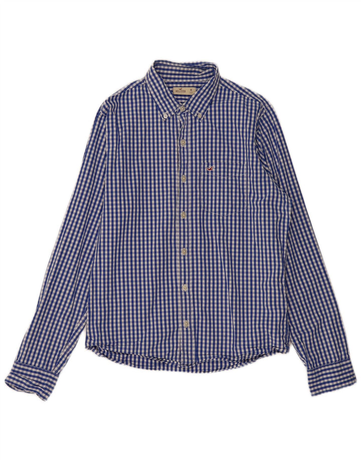 HOLLISTER Mens Shirt Medium Blue Gingham Cotton