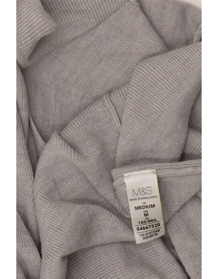 Marks & Spencer Dame Longline Cardigan Sweater UK 14 Medium Grey Flecked