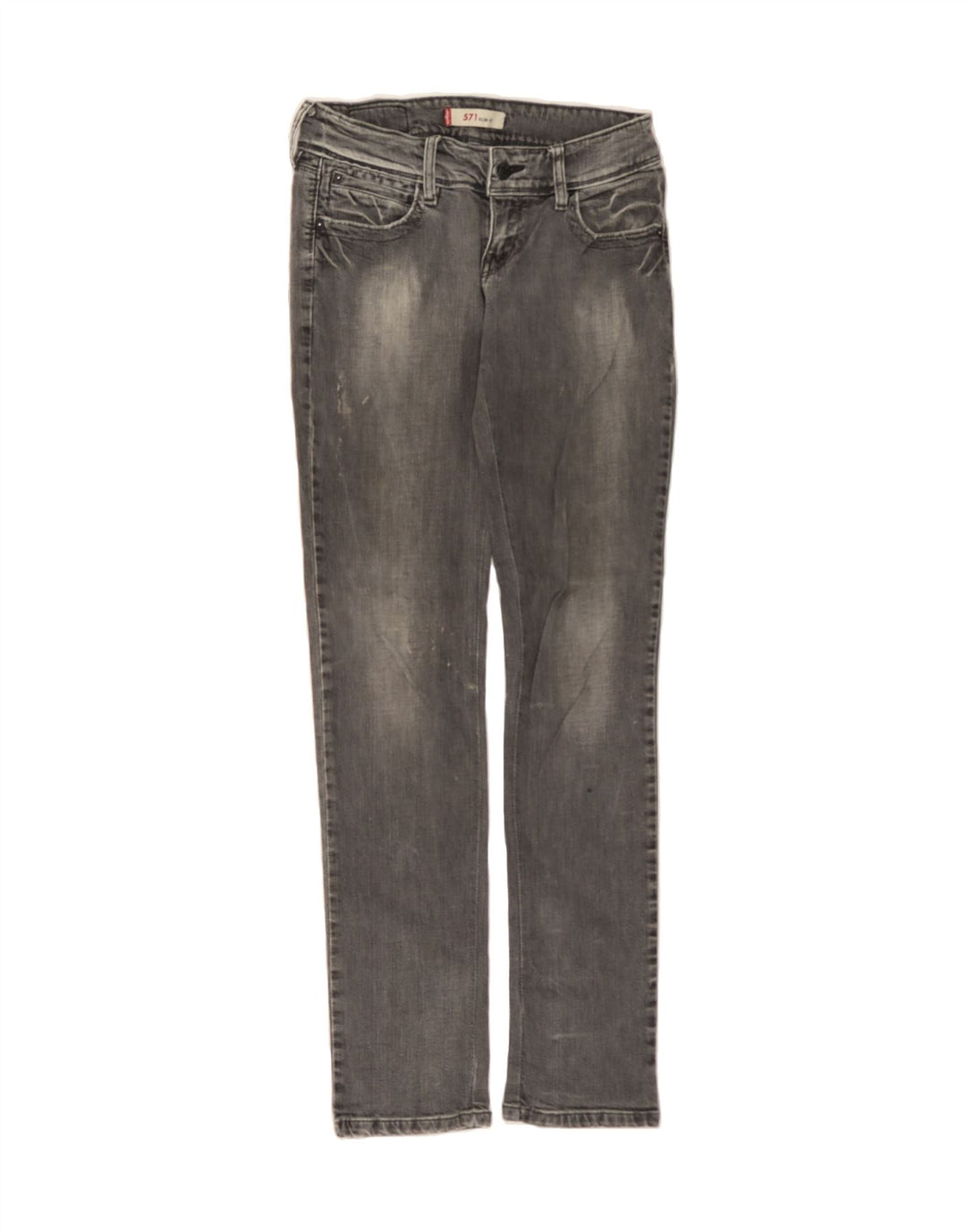 LEVI'S Womens 571 Slim Jeans W28 L32 Grey Cotton Vintage Levi's and Second-Hand Levi's from Messina Hembry 