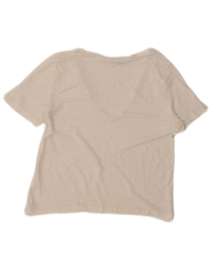 Zara Womens Crop T-Shirt Top UK 12 Medium White