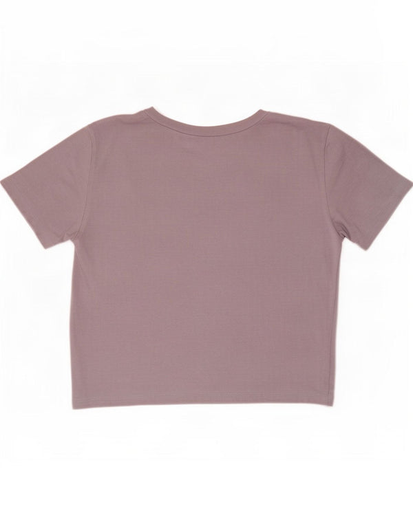 Zara Womens Crop T-Shirt Top UK 12 Medium Purple