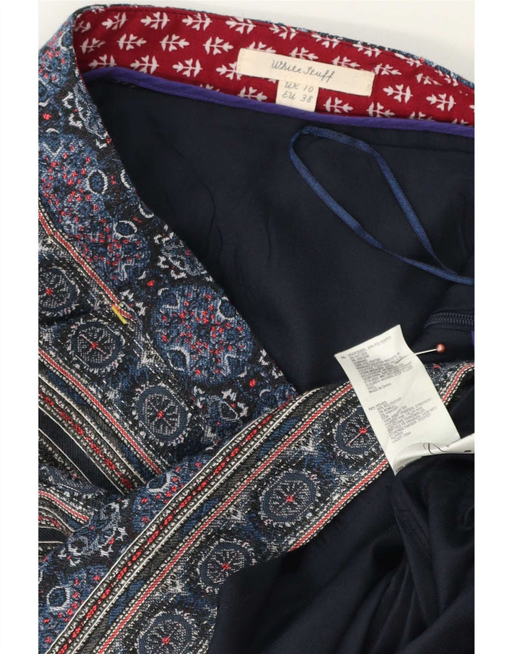 White Stuff Dame Mini-nederdel UK 10 Small W30 Blue Geometric Polyester