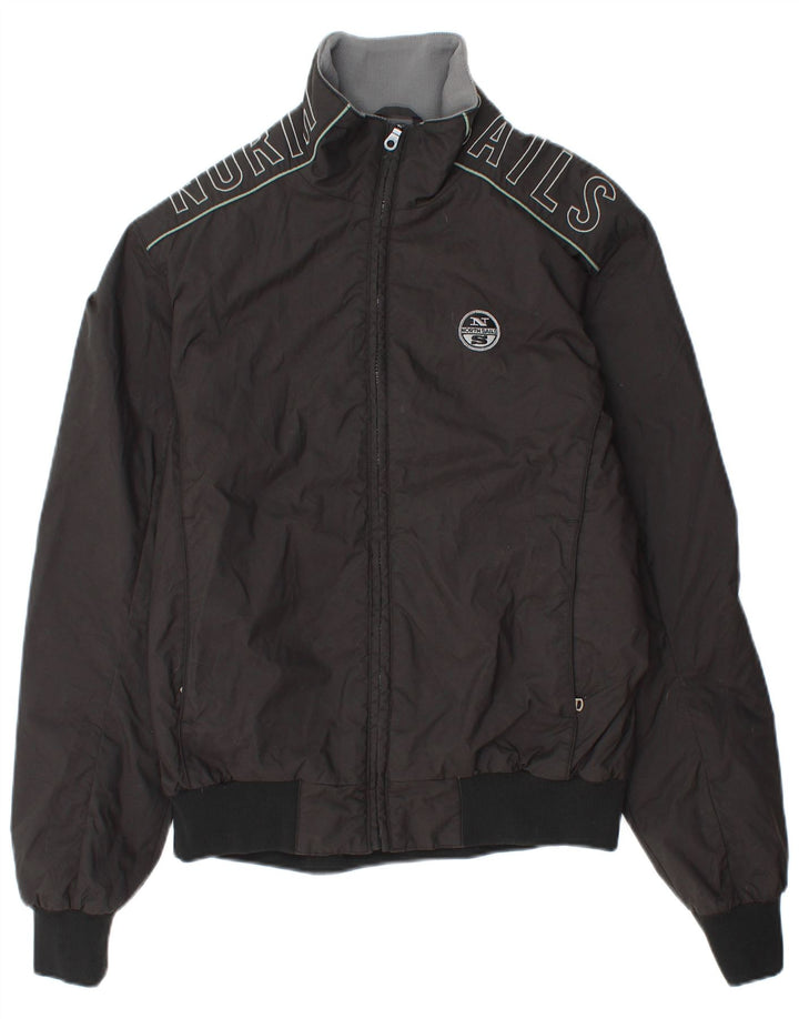 North Sails Herre Graphic Bomber Jacket UK 40 Large Black Polyamide