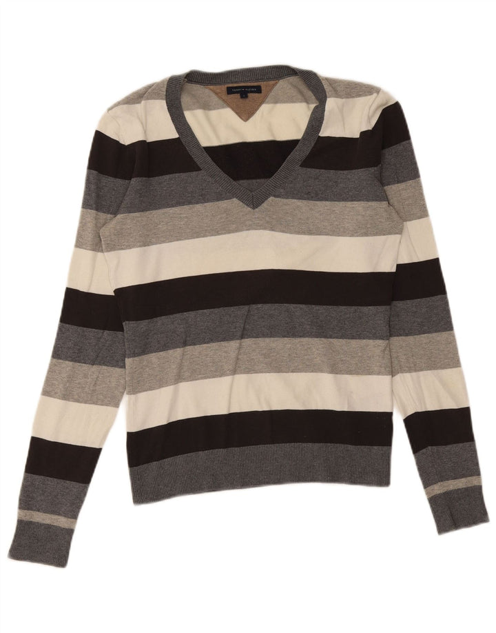 Tommy Hilfiger Dame V-hals sweater UK 10 Small Multicolored