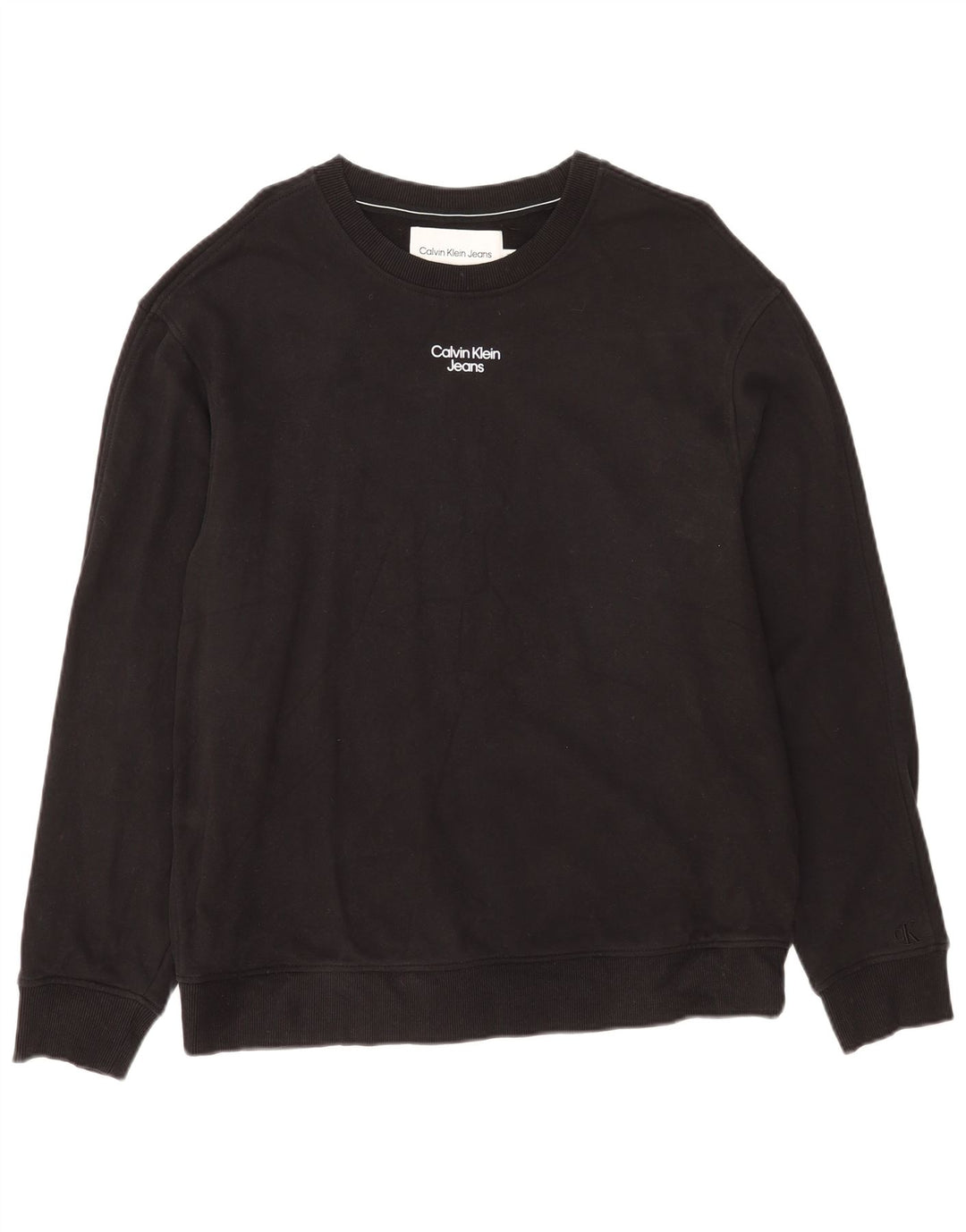 Calvin Klein Jeans Herre Sweatshirt Jumper XL Sort Bomuld