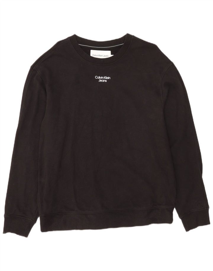 Calvin Klein Jeans Herre Sweatshirt Jumper XL Sort Bomuld