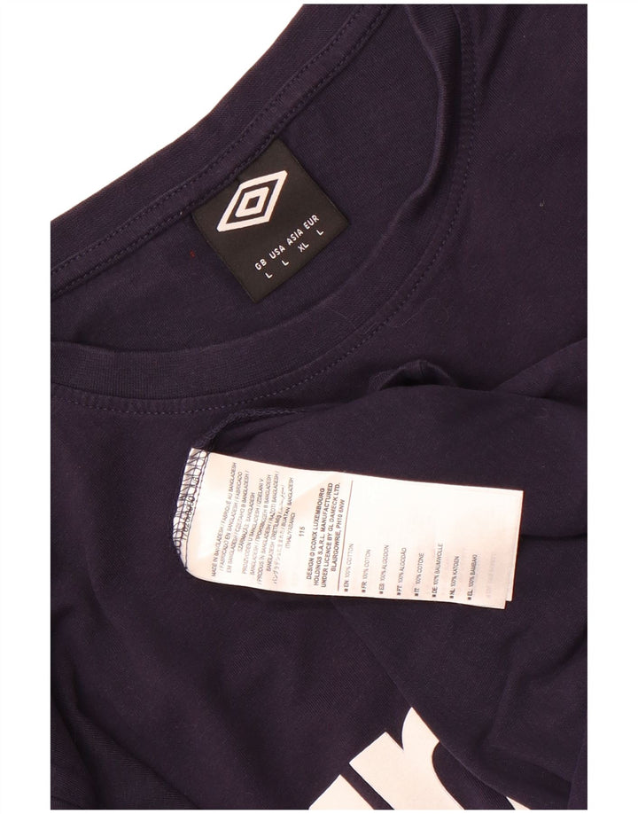 Umbro Herre Grafisk T-Shirt Top Stor Marineblå Bomuld