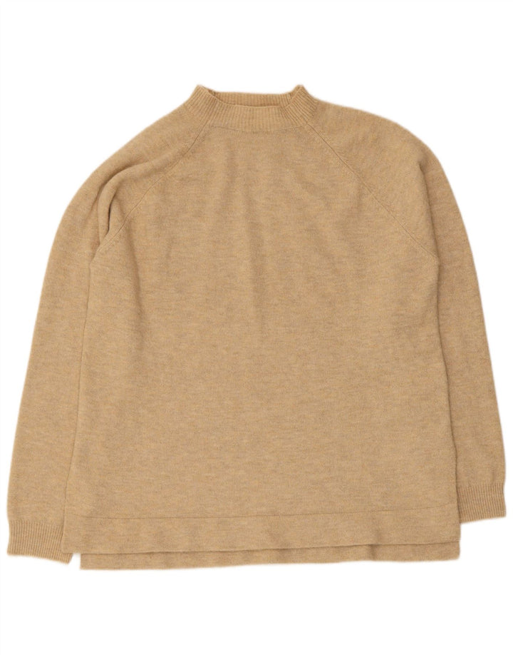 Indi & Cold Dame Turtle Neck Jumper Sweater UK 14 Medium Beige Polyester