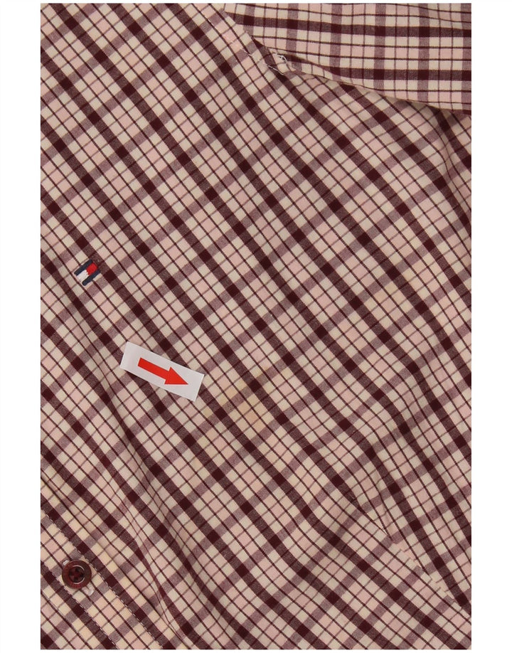 Tommy Hilfiger dameskjorte US 6 Medium rødbrun ternet bomuld