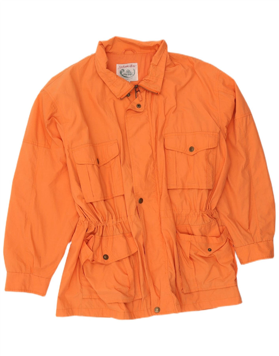 St John's Bay Herre Oversized Utility Jacket UK 44 2XL Orange Polyester