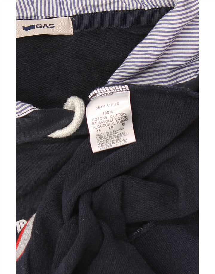 GAS Grafisk hættetrøje til mænd Stor marineblå bomuld