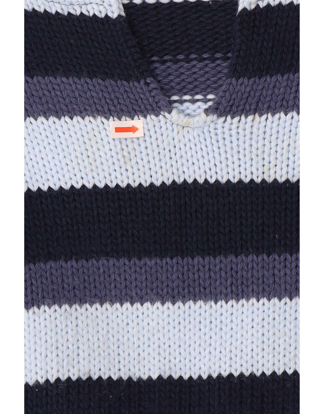 Vintage Dame V-hals Jumper Sweater UK 12 Medium Flerfarvet Stribet