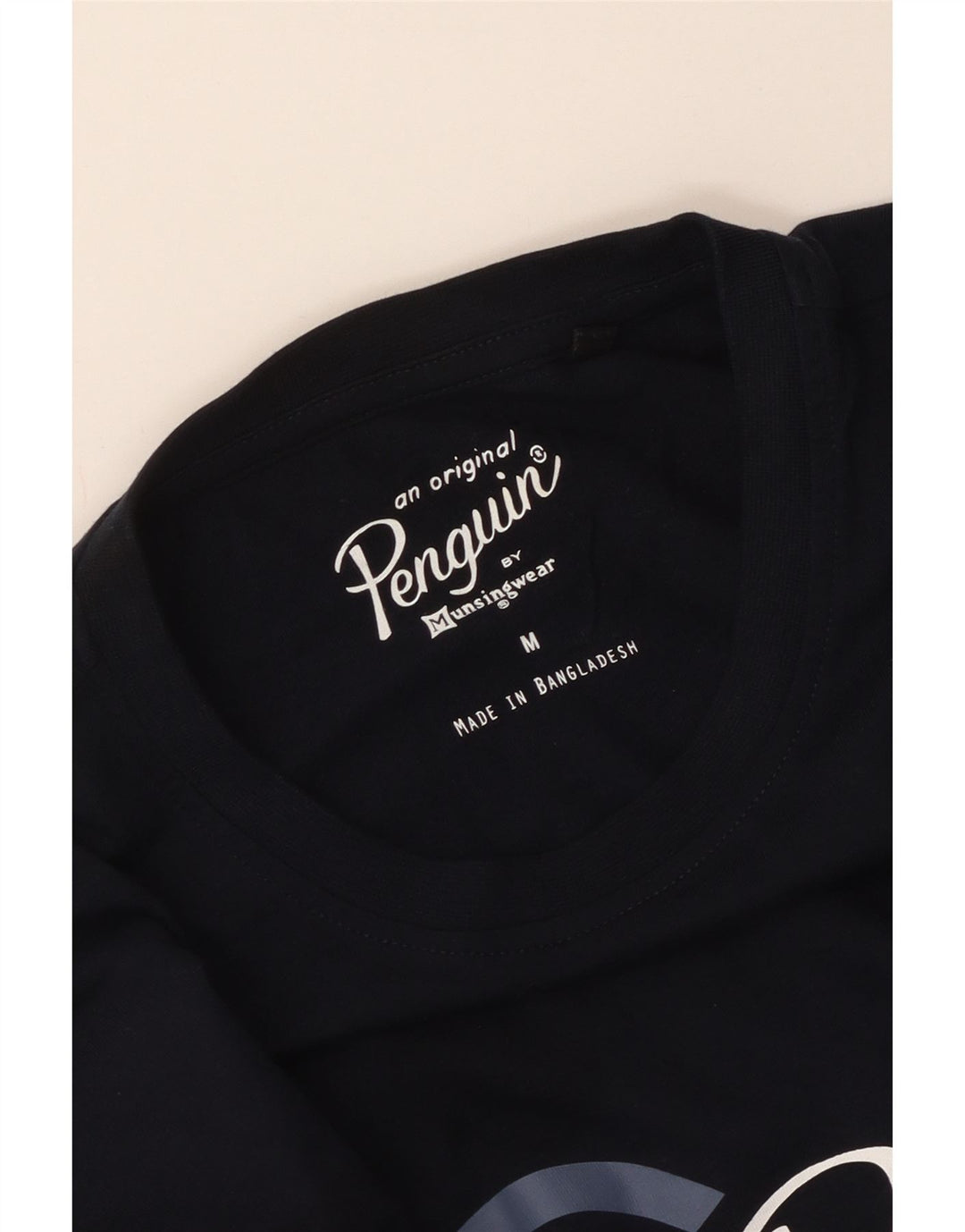 Penguin Herre grafisk T-shirt Top Medium Navy Blue