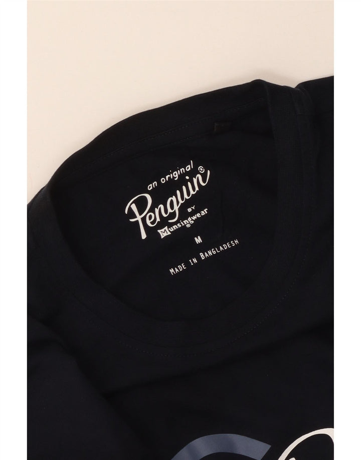 Penguin Herre grafisk T-shirt Top Medium Navy Blue