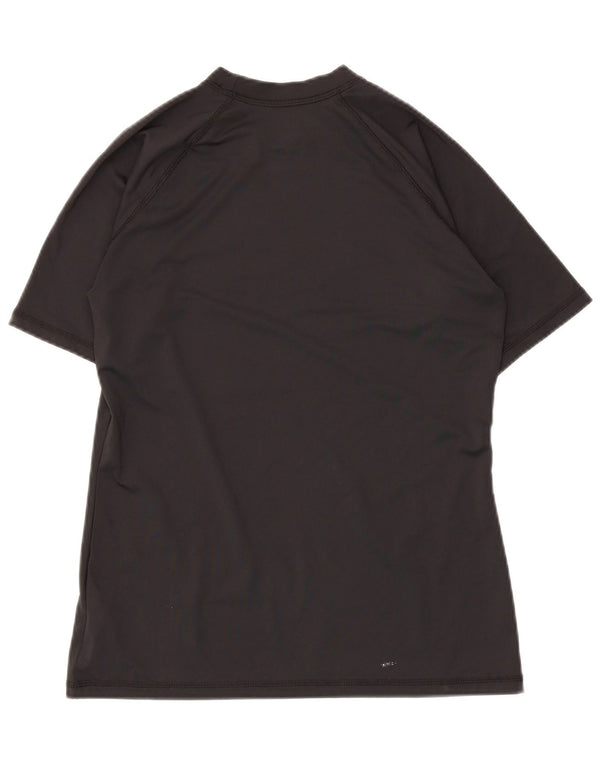 Nike Dame Dri Fit Grafisk T-Shirt Top UK 12 Medium Sort Polyester