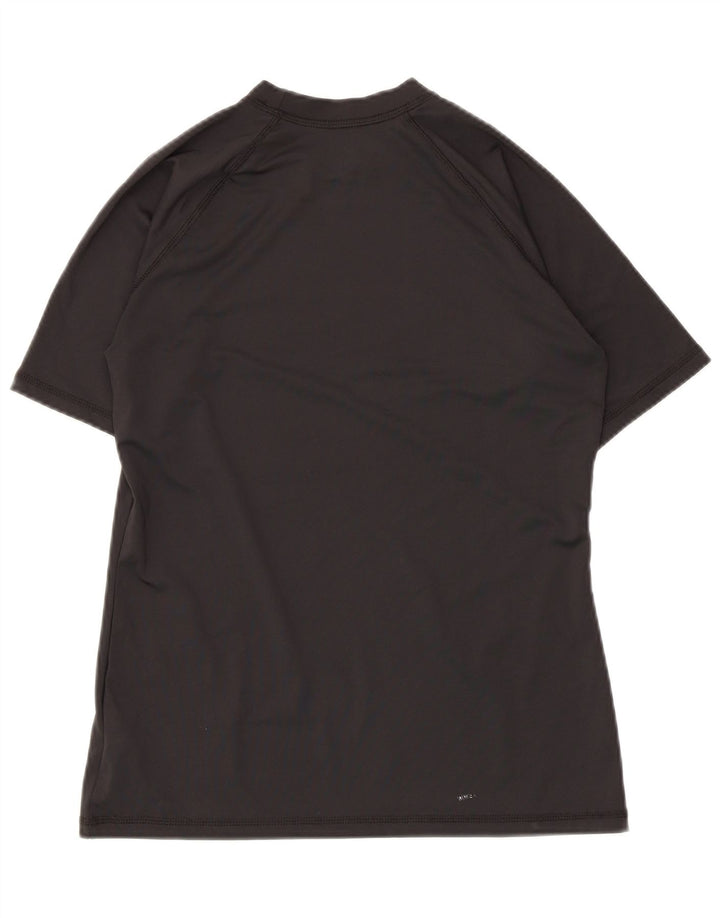 Nike Dame Dri Fit Grafisk T-Shirt Top UK 12 Medium Sort Polyester