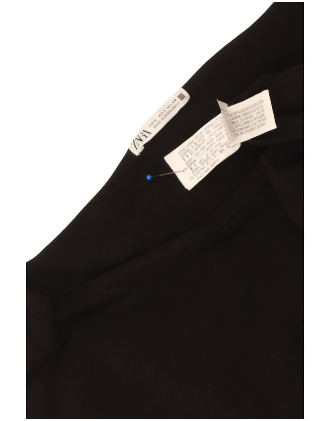 Zara Dame Maxi Kjole UK 14 Stor Sort Bomuld
