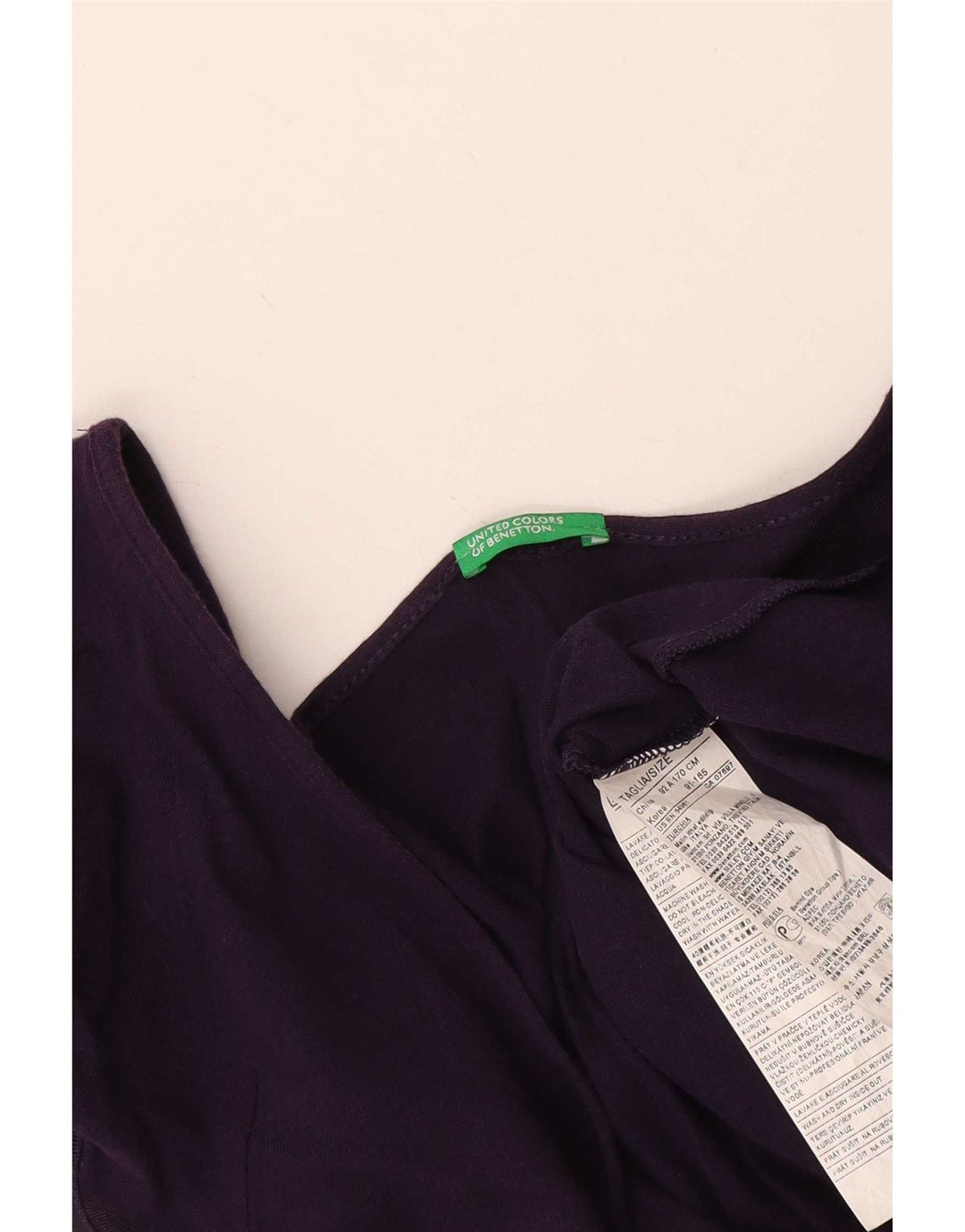 Benetton Damebluse Top UK 14 Stor Lilla Bomuld