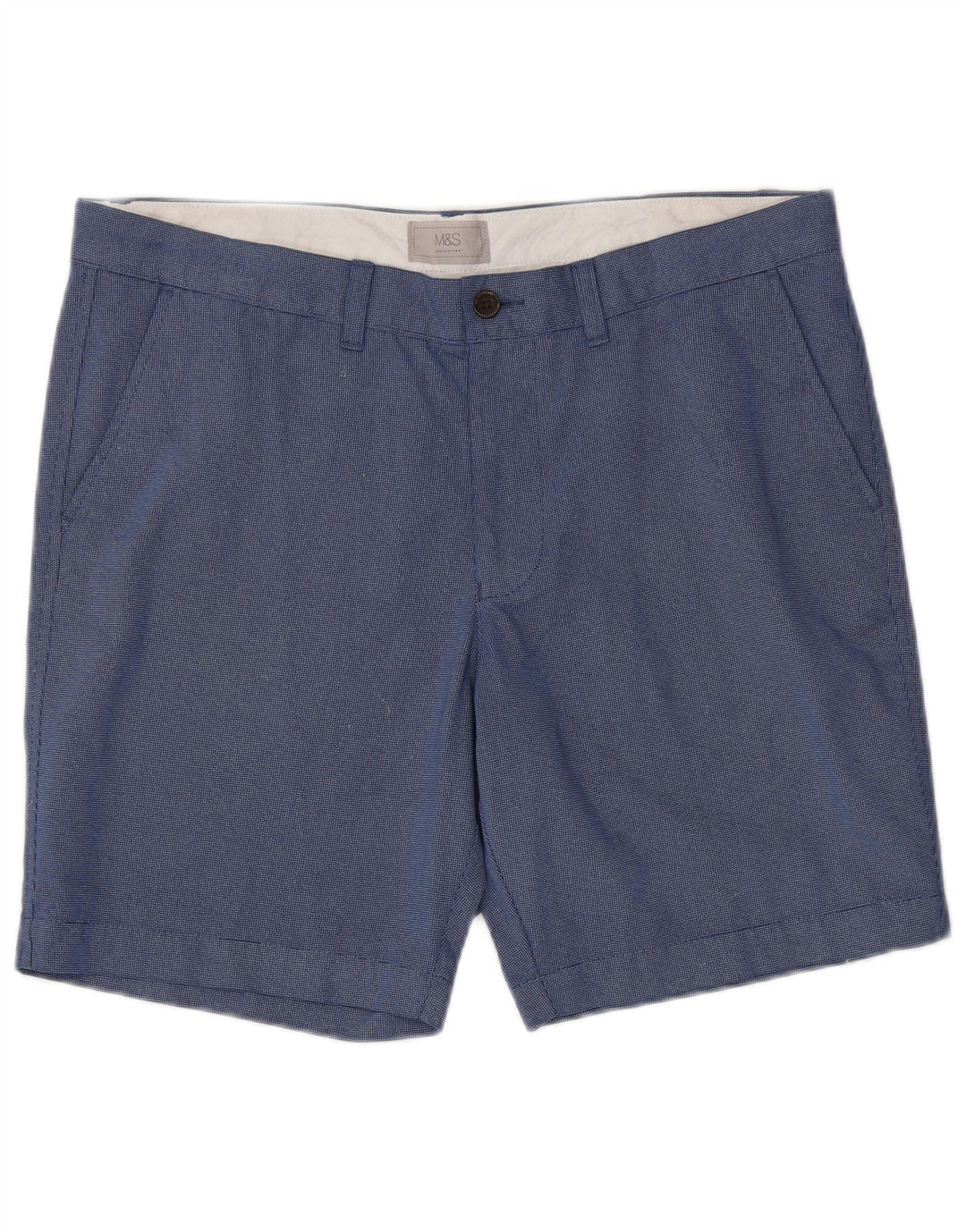 MARKS & SPENCER Chino Shorts til mænd W36 Large Blue Cotton