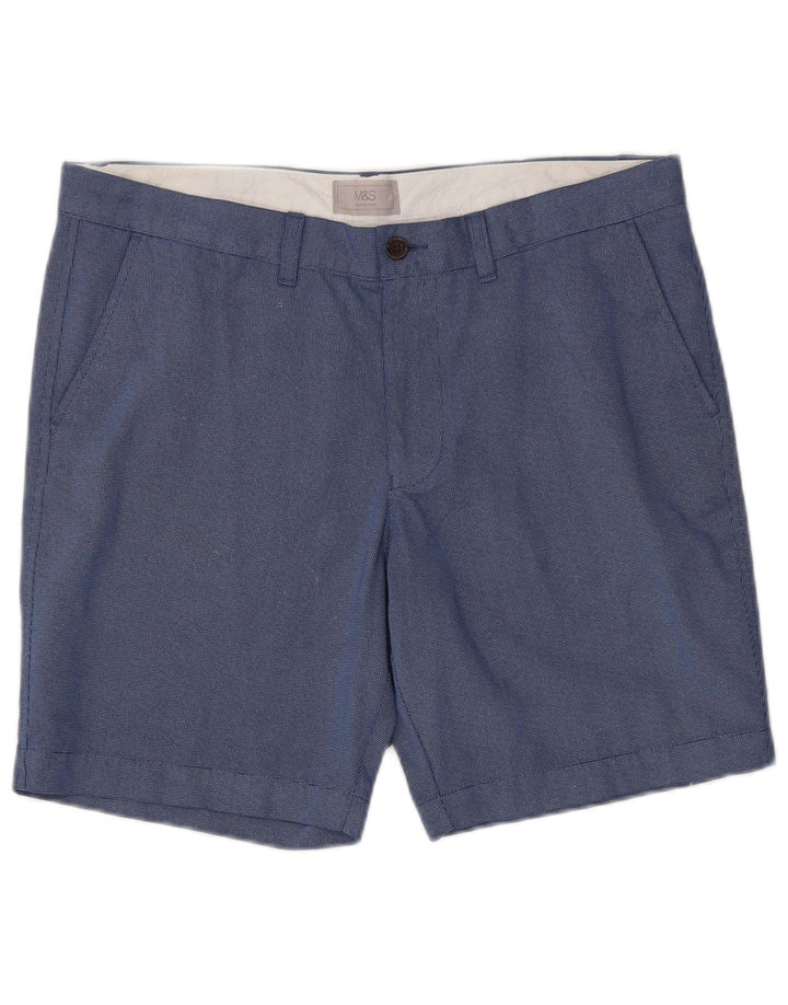 MARKS & SPENCER Chino Shorts til mænd W36 Large Blue Cotton
