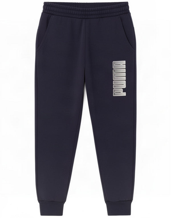 Puma Grafisk træningsdragt Bukser til kvinder Joggers UK 10 Small Navy Blue
