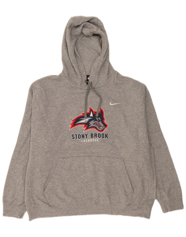 Nike Dame Stony Brook Graphic Oversized Hoodie Jumper UK 18 XL Grå