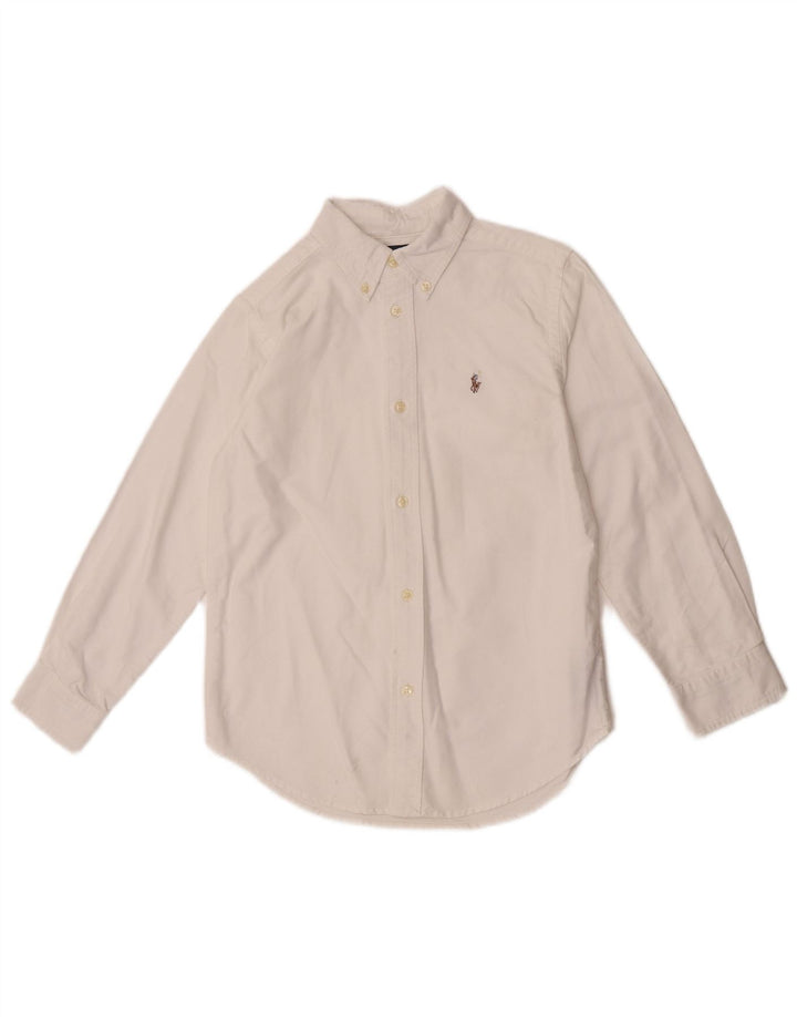 Ralph Lauren drengeskjorte 6-7 år hvid bomuld