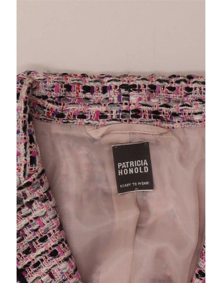 Vintage dame 3-knaps blazerjakke UK 14 Medium Pink Flecked