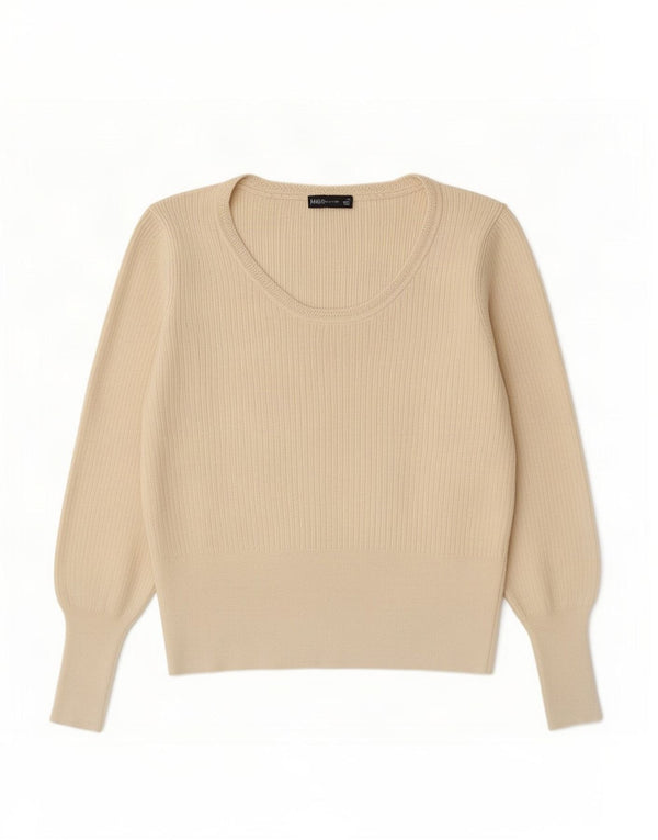 Marks & Spencer Dame Boat Neck Jumper Sweater UK 22 3XL Off White Viscose