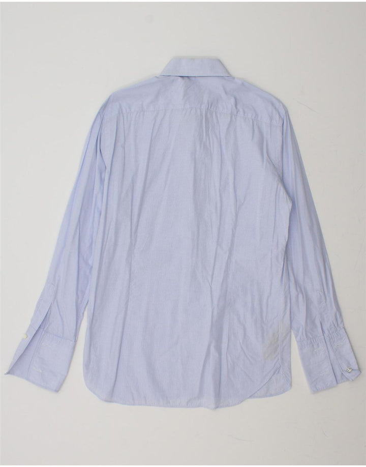 MASSIMO DUTTI Mens Formal Shirt EU 40 Medium Blue Check Cotton Vintage Massimo Dutti and Second-Hand Massimo Dutti from Messina Hembry 