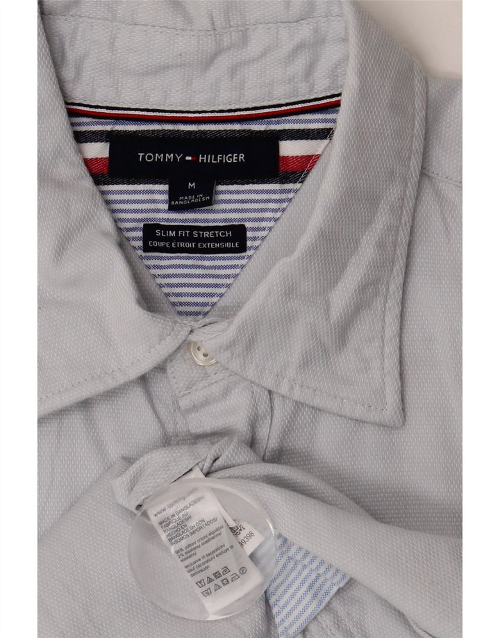 TOMMY HILFIGER Mens Slim Fit Shirt Medium Grey Cotton Vintage Tommy Hilfiger and Second-Hand Tommy Hilfiger from Messina Hembry 