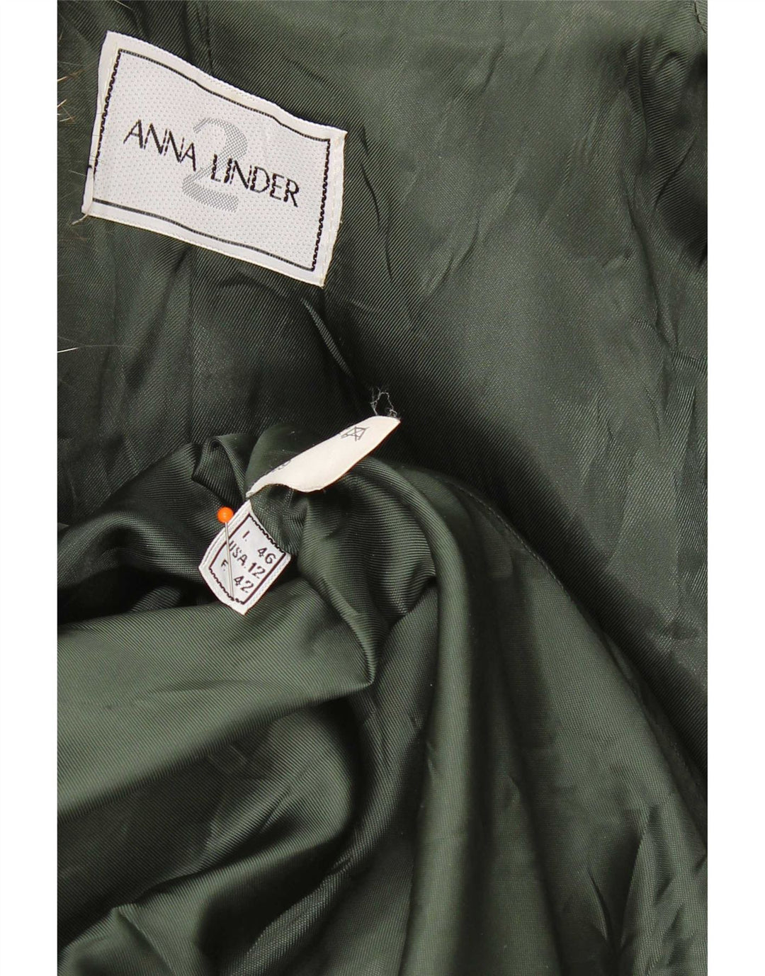 Anna Linder Dame Overfrakke IT 46 Stor Grøn Virgin Wool