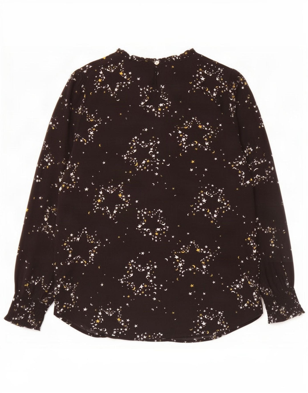 Marks & Spencer kvinders abstrakt mønster bluse Top UK 14 Large Black