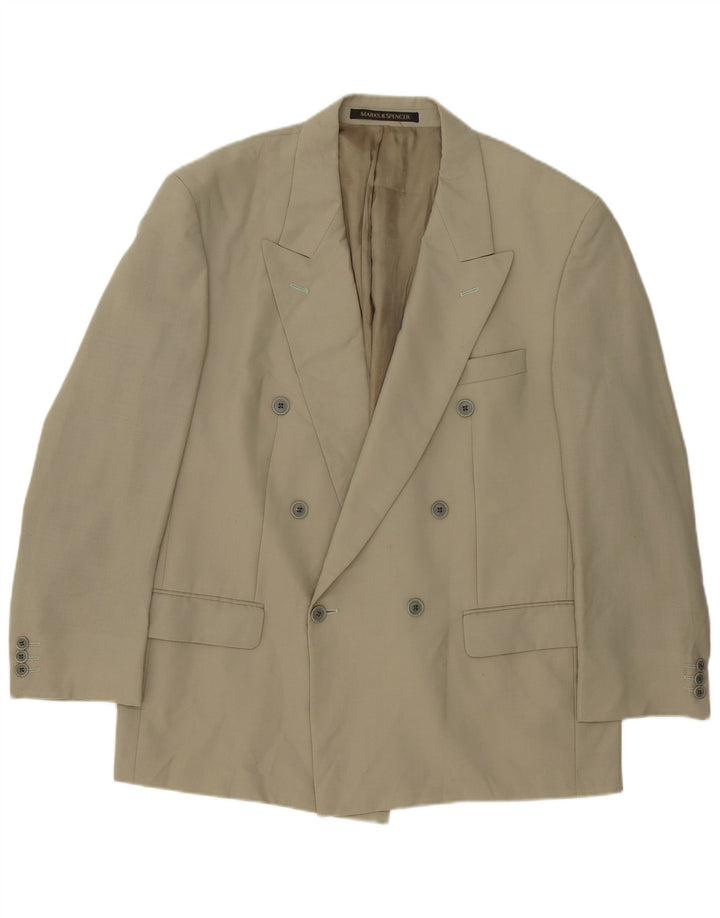 MARKS & SPENCER Herre dobbeltradet blazerjakke UK 42 Large Beige