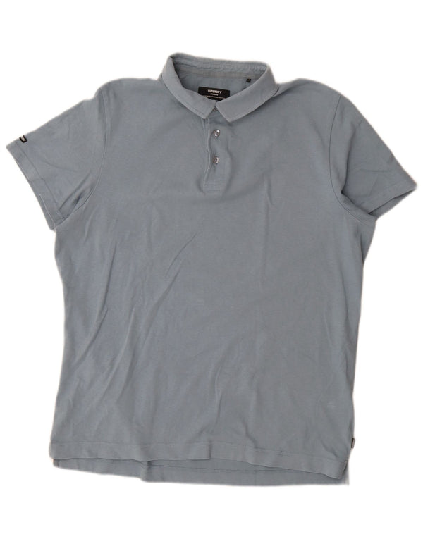Superdry herre poloshirt 2XL blå bomuld