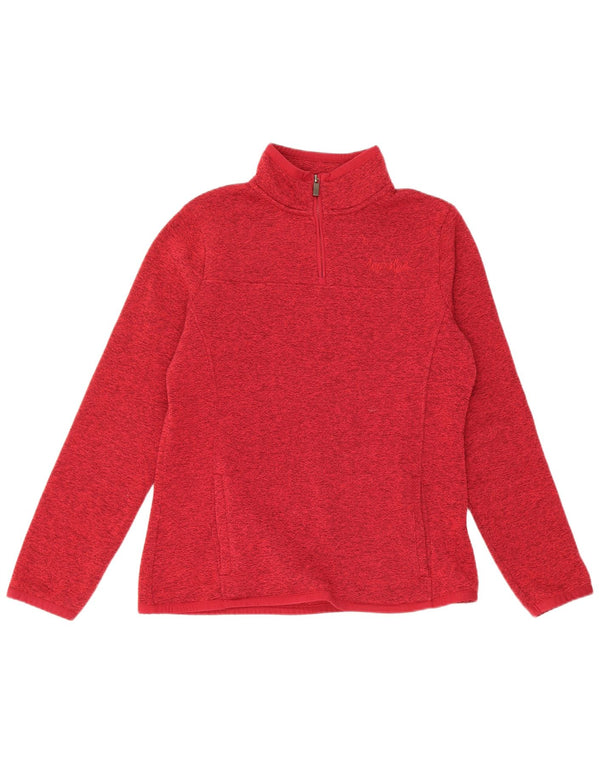 Weird Fish Dame Zip Neck Sweatshirt Jumper UK 12 Medium Red Flecked