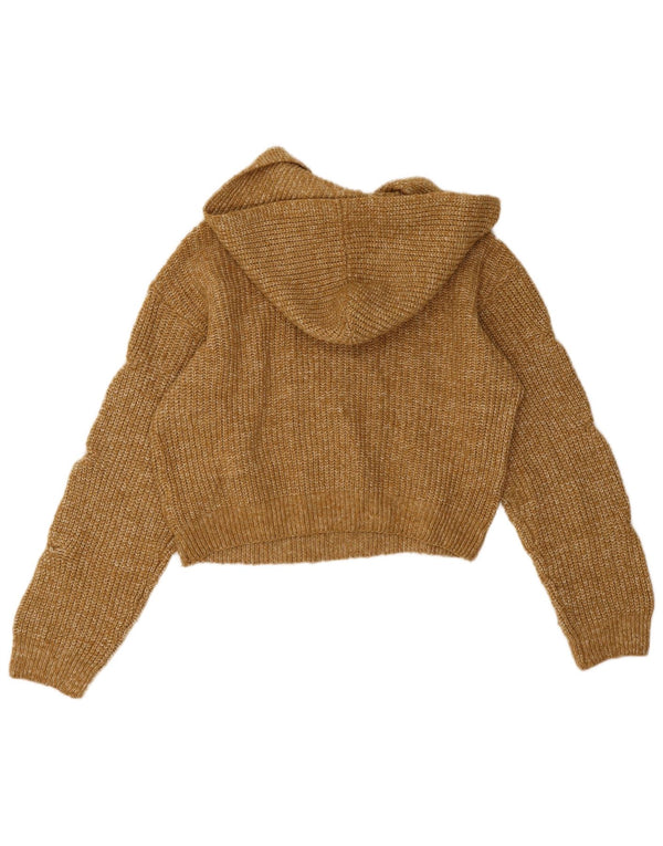 Zara Girls Crop Hættetrøje 11-12 år Beige Flecked Polyester