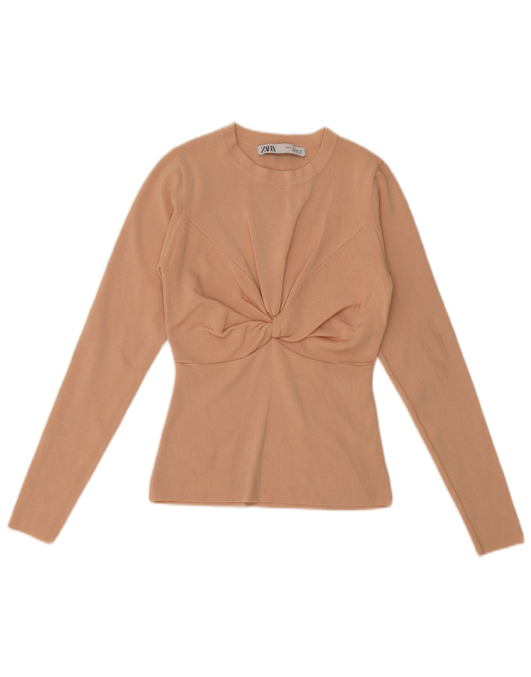 Zara Dametop Langærmet UK 8 Small Beige Viscose