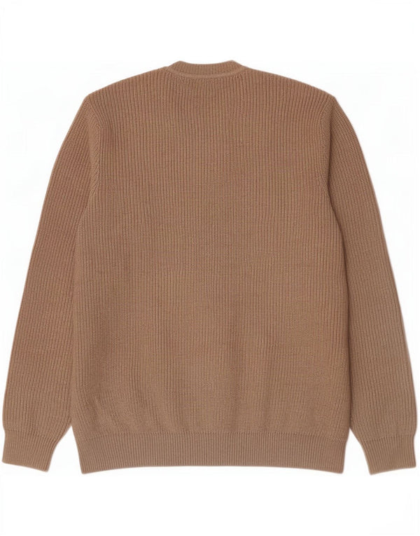 Marks & Spencer Herre sweater med rund hals, stor brun bomuld