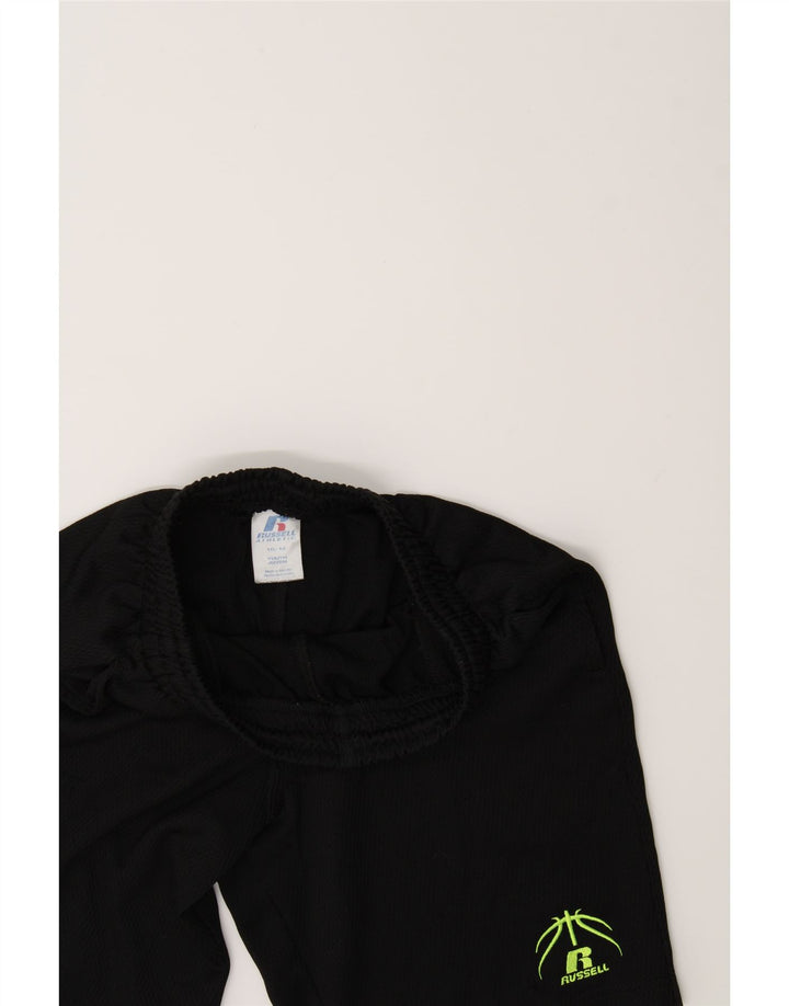 RUSSELL ATHLETIC Boys Sport Shorts 10-11 Years Black Polyester Vintage Russell Athletic and Second-Hand Russell Athletic from Messina Hembry 