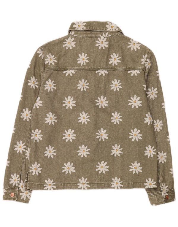 Marks & Spencer Girls denimjakke 14-15 år Khaki Blomsterbomuld