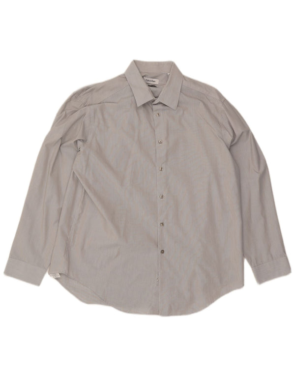 Calvin Klein Herre Slim Fit skjorte str. 17 XL Grå nålestribe