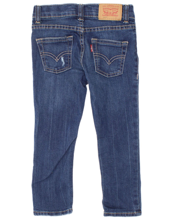 Levi's Girls 510 Distressed Skinny Jeans 2-3 år W20 L15 Blue Cotton