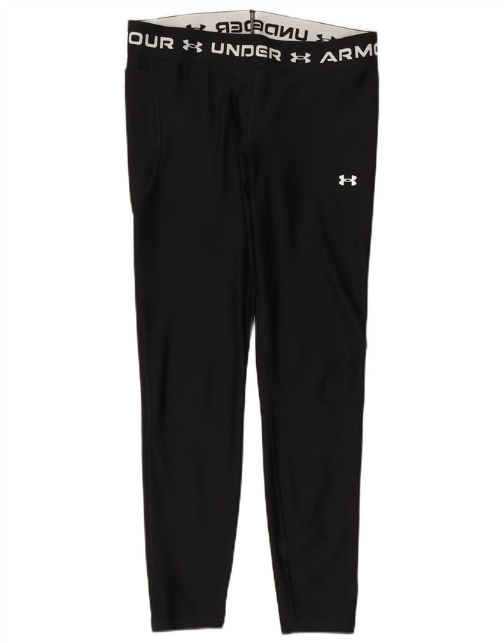 UNDER ARMOUR Grafiske Leggings til kvinder UK 14 Stor sort polyester