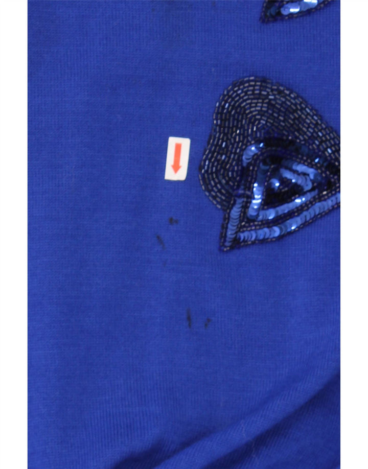 VINTAGE Womens Crew Neck Jumper Sweater IT 44 Medium Blue Vintage Vintage and Second-Hand Vintage from Messina Hembry 