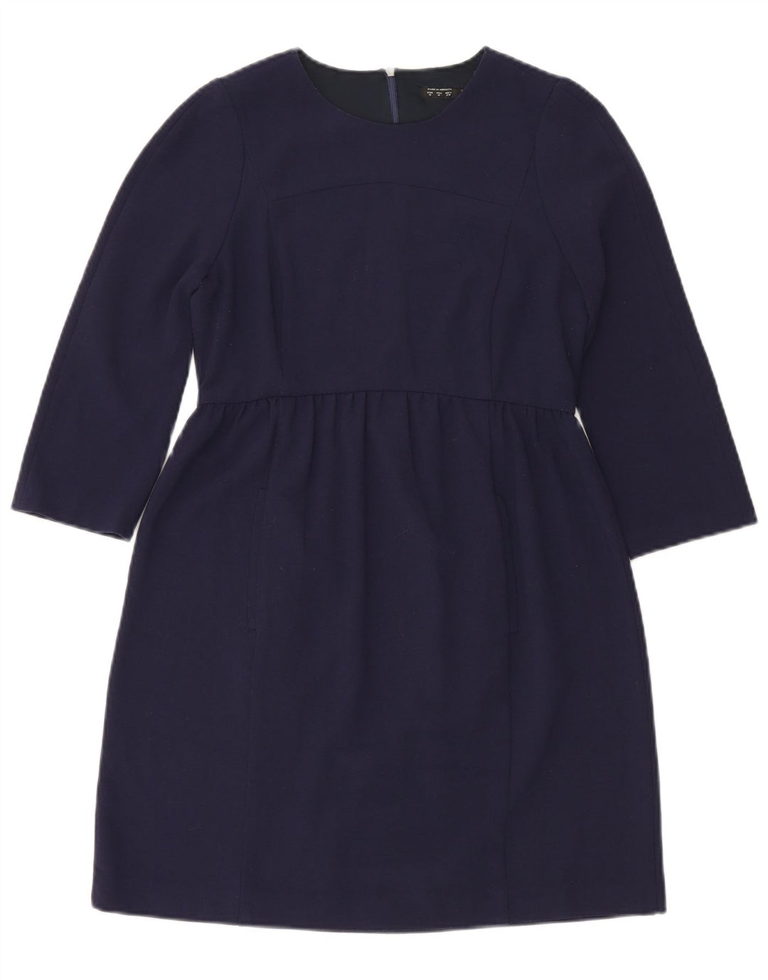 Zara 3/4 ærmer basiskjole til kvinder UK 12 Medium Navy Blue